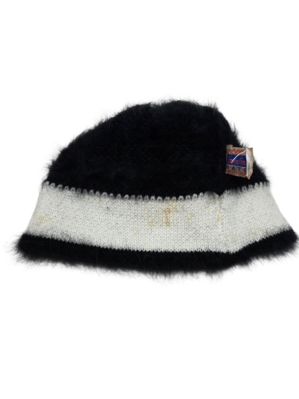 Vintage Darn Fine Hats Handcrafted Angora Wool Beanie With Tassel Pom Pom Black - Picture 7 of 11